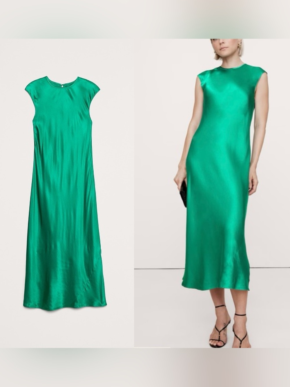 NWT Banana Republic Bias-Cut Satin Midi Dress